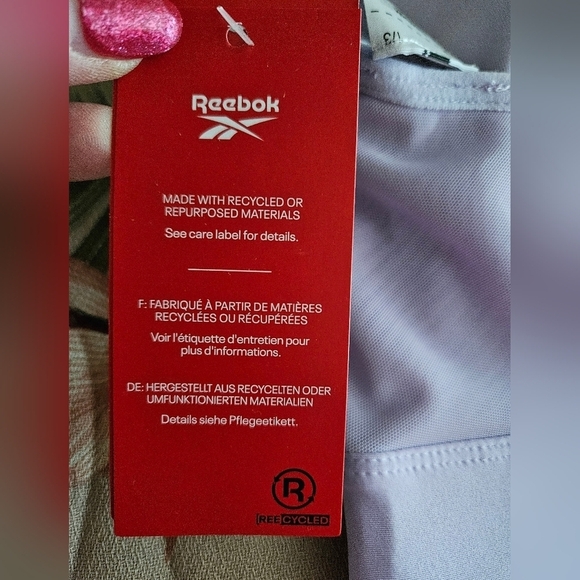 #228 REEBOK LUX RACER SPORTS BRA W/LOGO ON FRONT/LILIAC COLOR/SZ. 4X - Picture 9 of 10